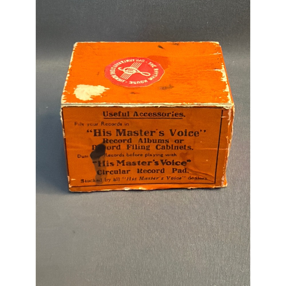 Vintage 1920s His Masters Voice HMV Gramophone Lubricant Box Rhythm House Bombay
